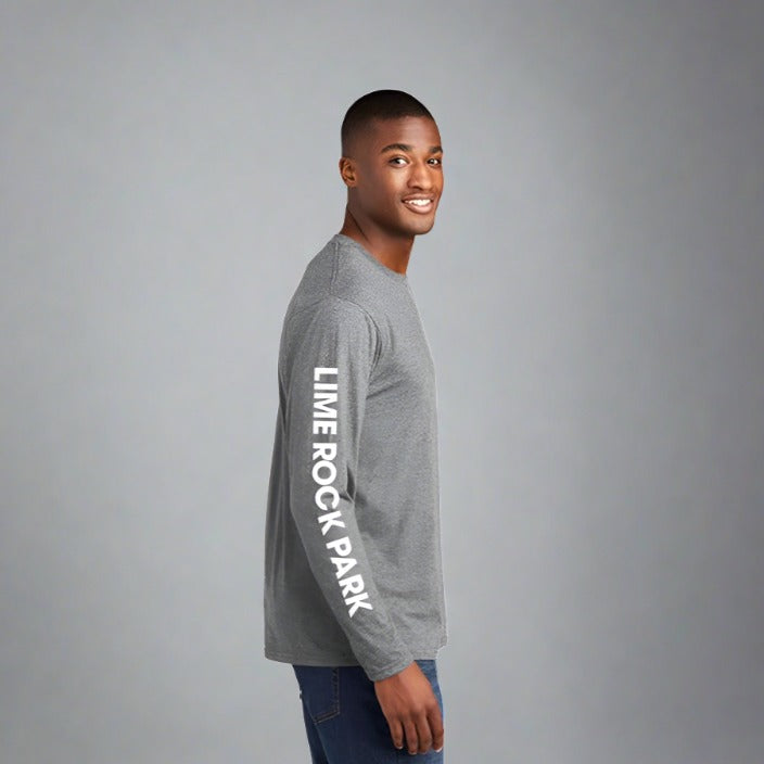 Lime Rock Park Long Sleeve Blueprint Tee - Heather Grey