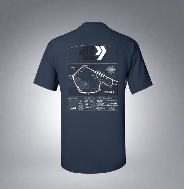 Lime Rock Park Blueprint Tee - Navy