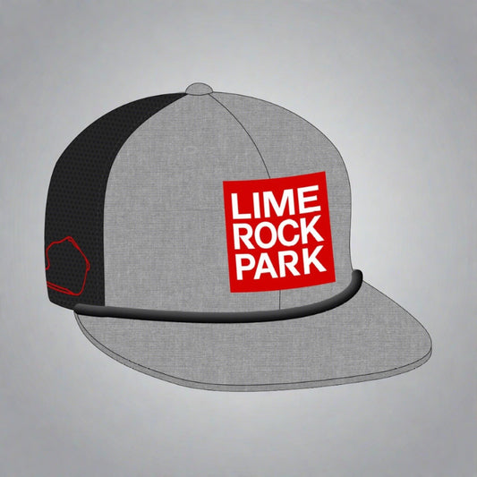Lime Rock Park Flatbill Hat - Light Grey / Black