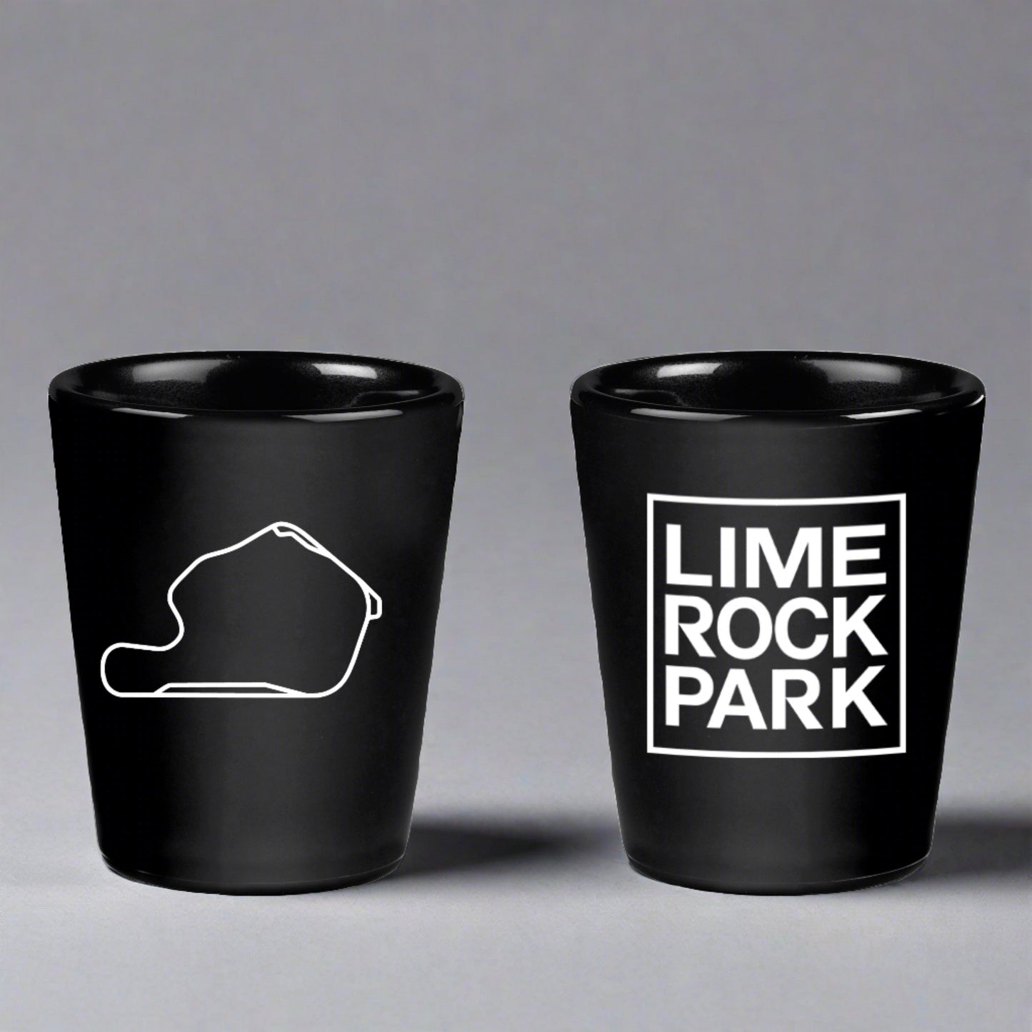 Lime Rock Park Black Shot Glass