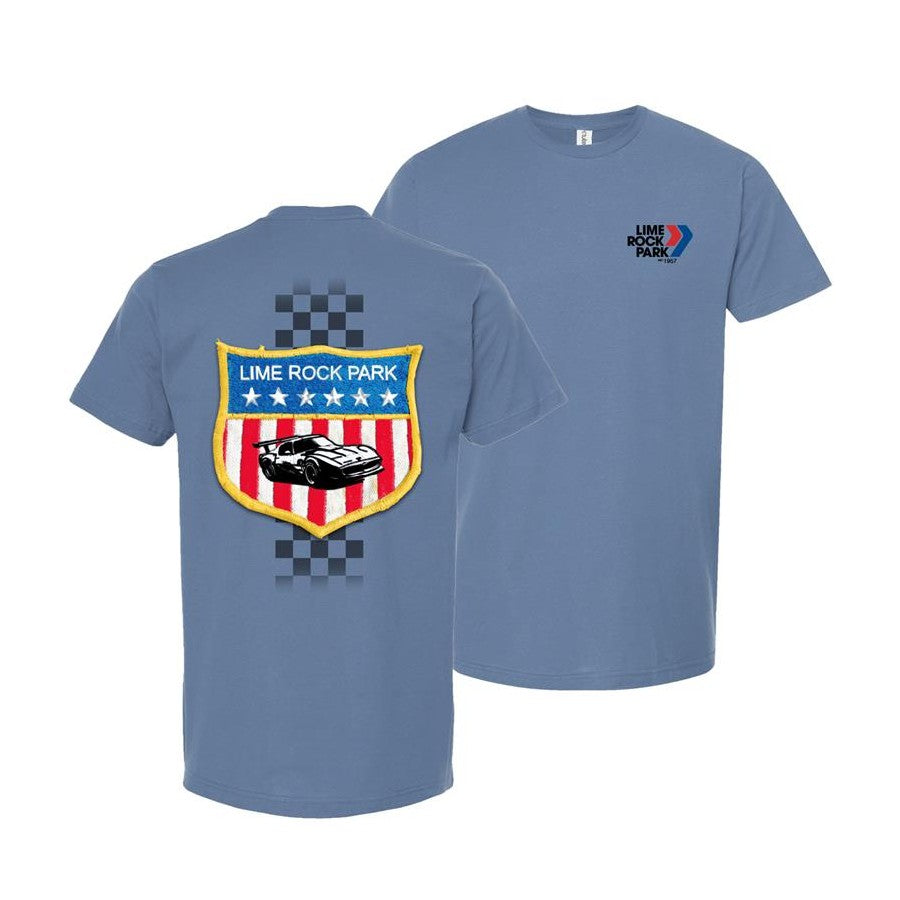 Lime Rock Park Americana Patch Tee - Slate Blue