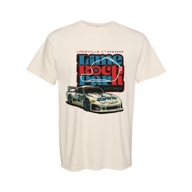 Lime Rock Park Vintage Porsche Tee - Ivory