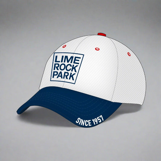 Lime Rock Park Twill Dad Hat - White / Royal