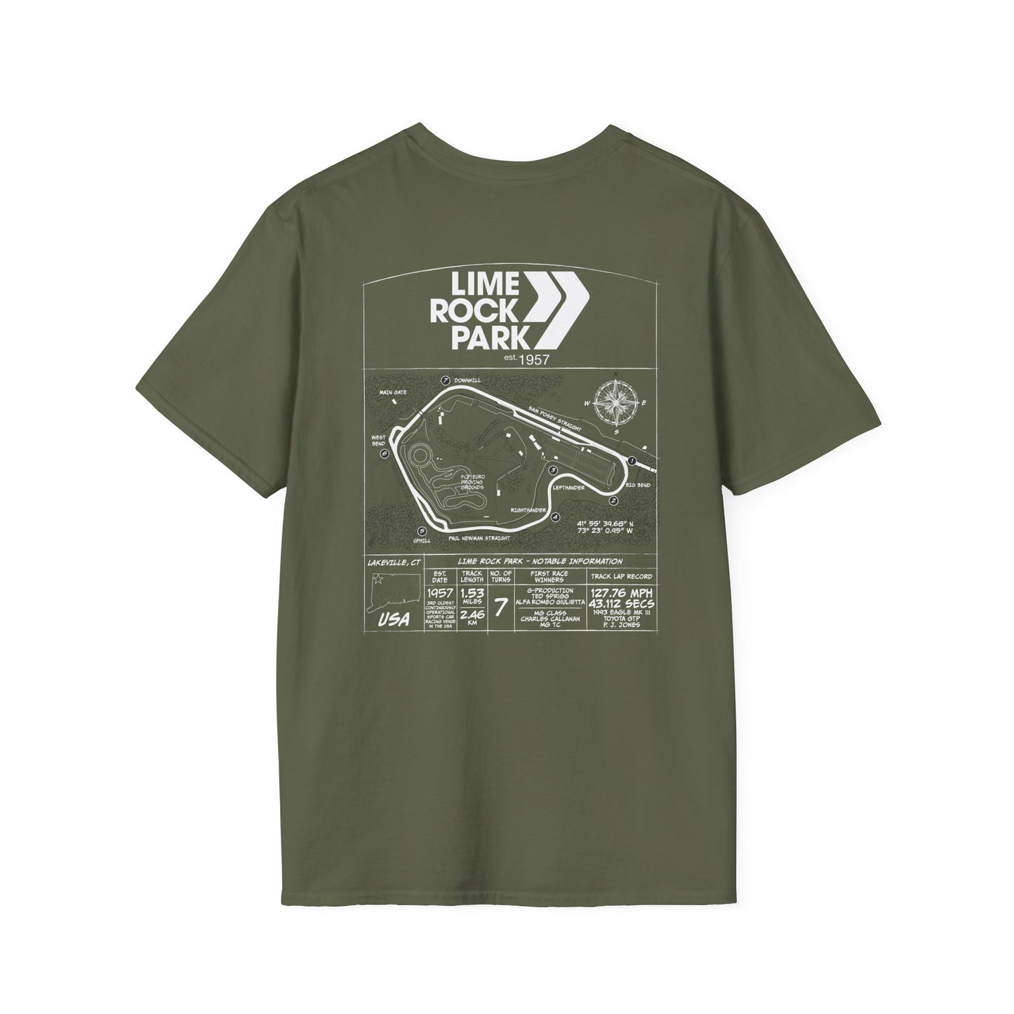 Lime Rock Park Blueprint Design Tee