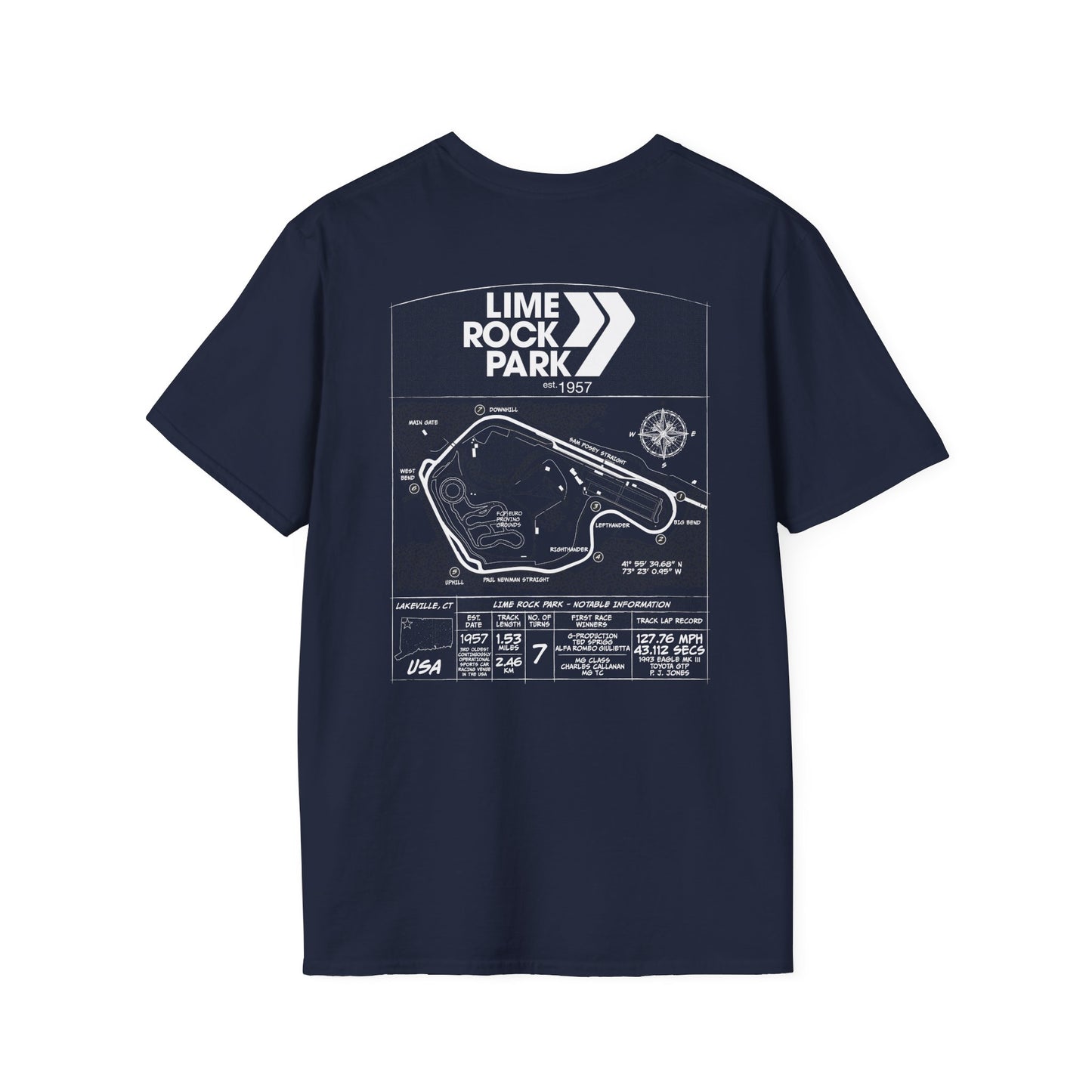 Lime Rock Park Blueprint Design Tee