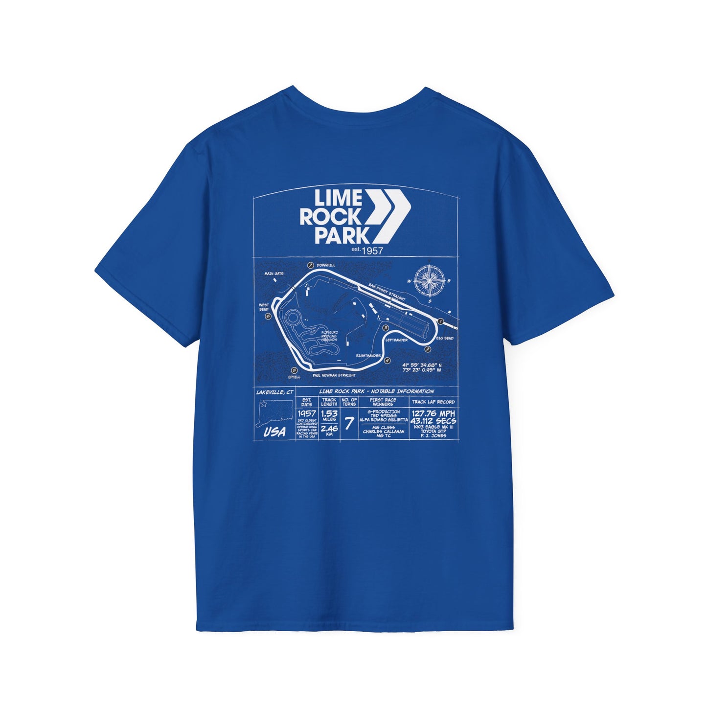 Lime Rock Park Blueprint Design Tee