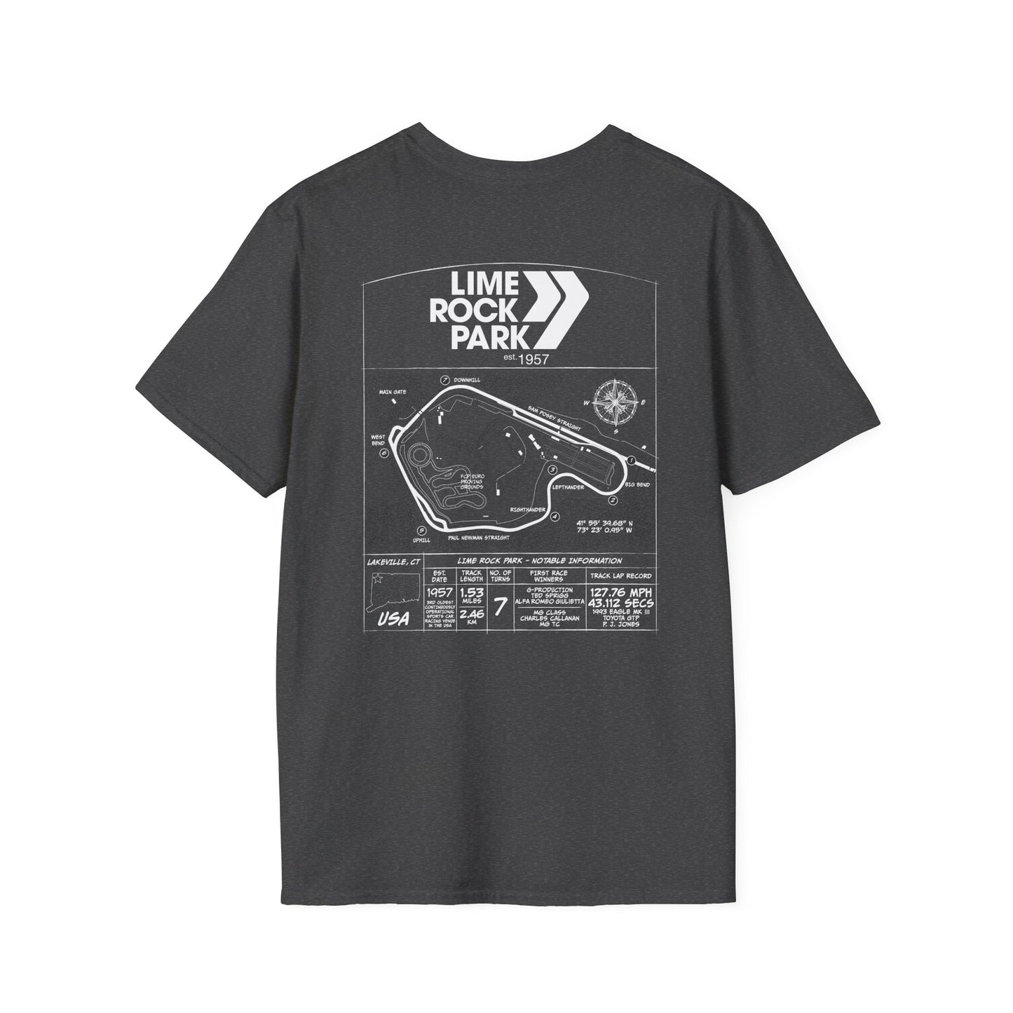 Lime Rock Park Blueprint Design Tee