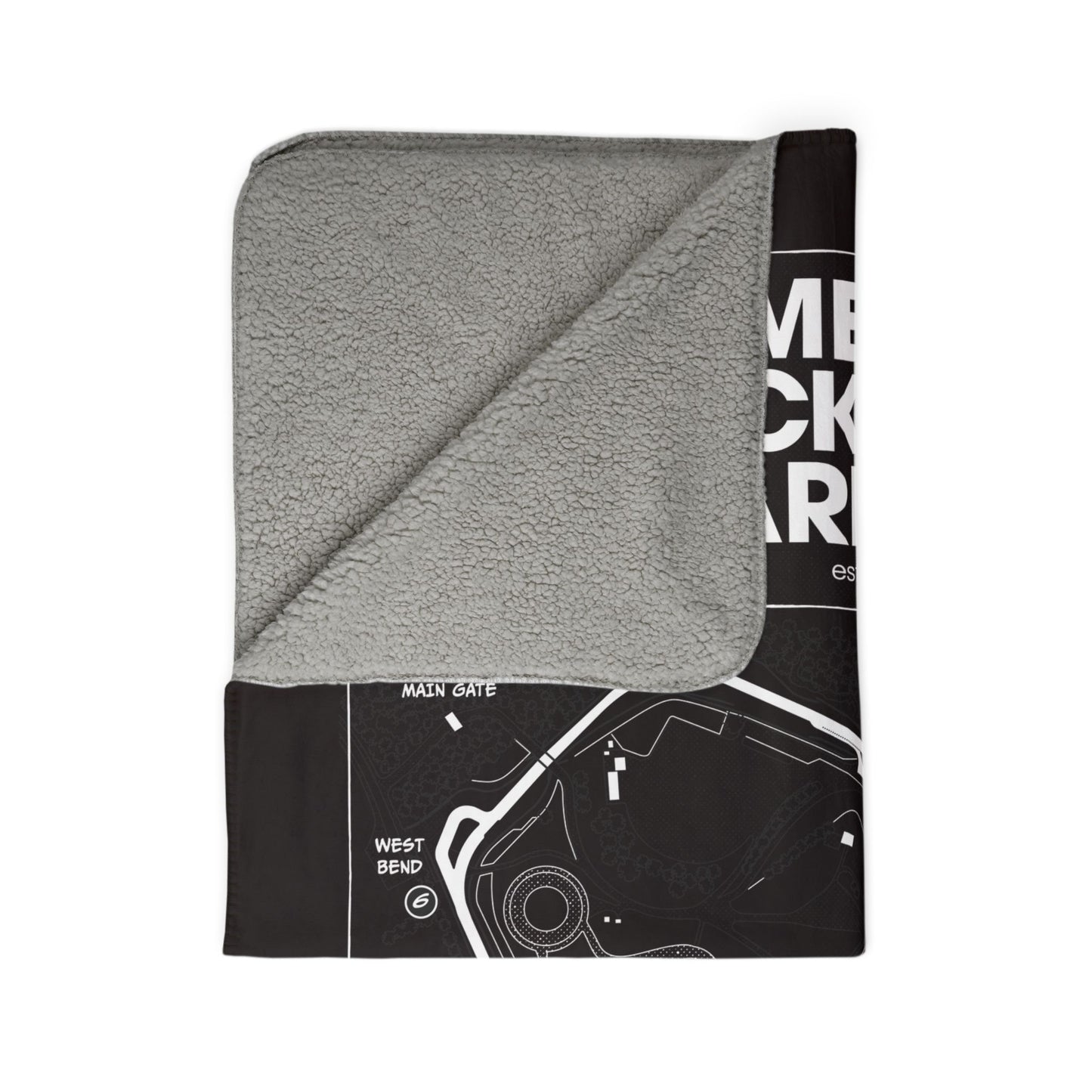 Lime Rock Park Track Map Fleece Sherpa Blanket