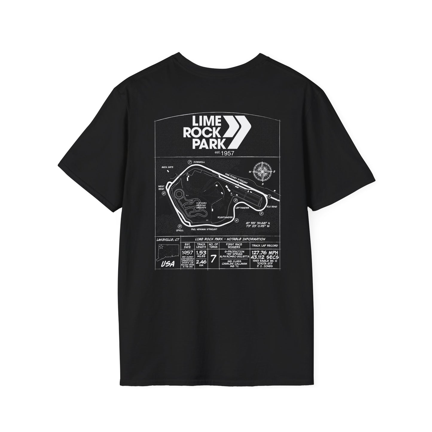 Lime Rock Park Blueprint Design Tee