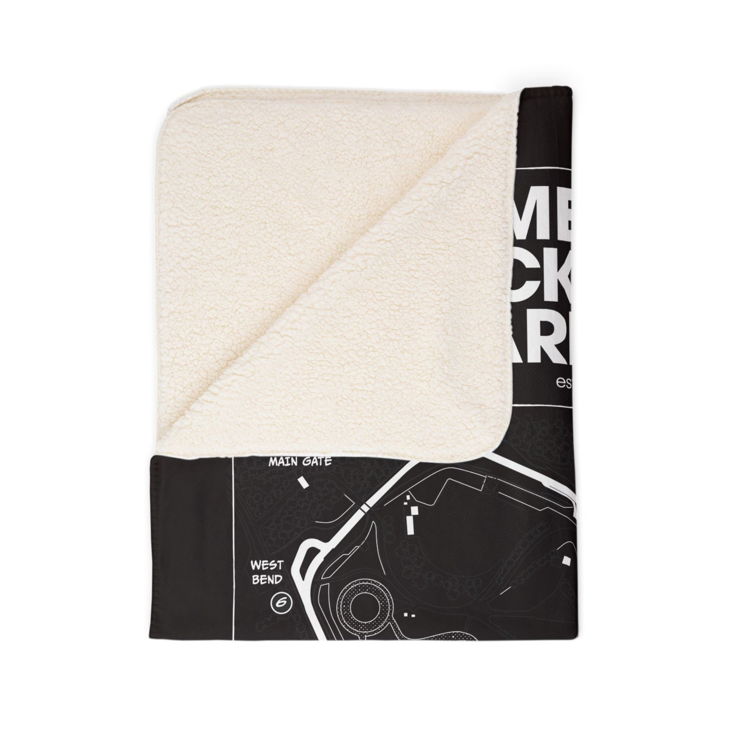 Lime Rock Park Track Map Fleece Sherpa Blanket