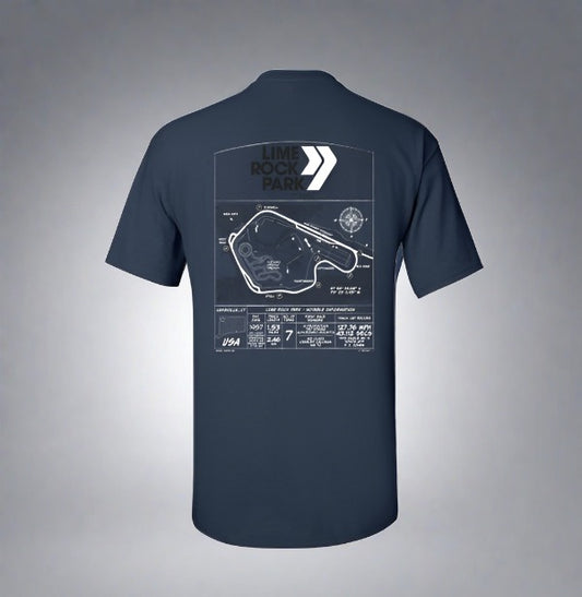 Lime Rock Park Blueprint Tee - Navy