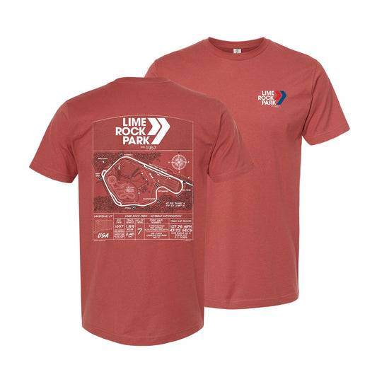 Lime Rock Park Blueprint Tee - Terracotta